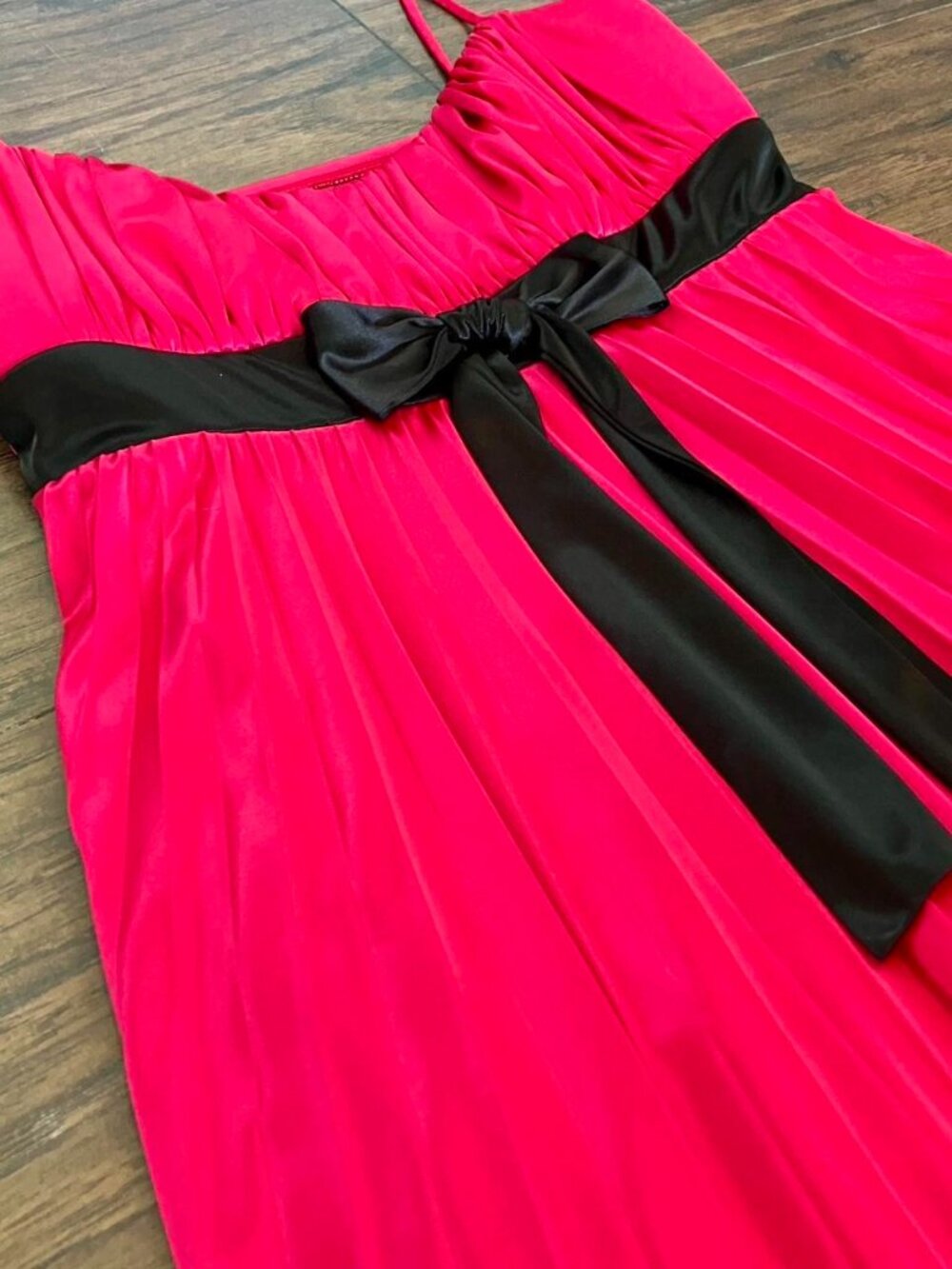 City Triangle Pink Pleated Raspberry Pink Dress, Women’s Medium